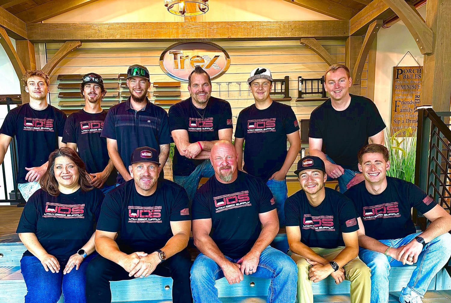 Utah Deck Supply founders and team in the West Jordan showroom