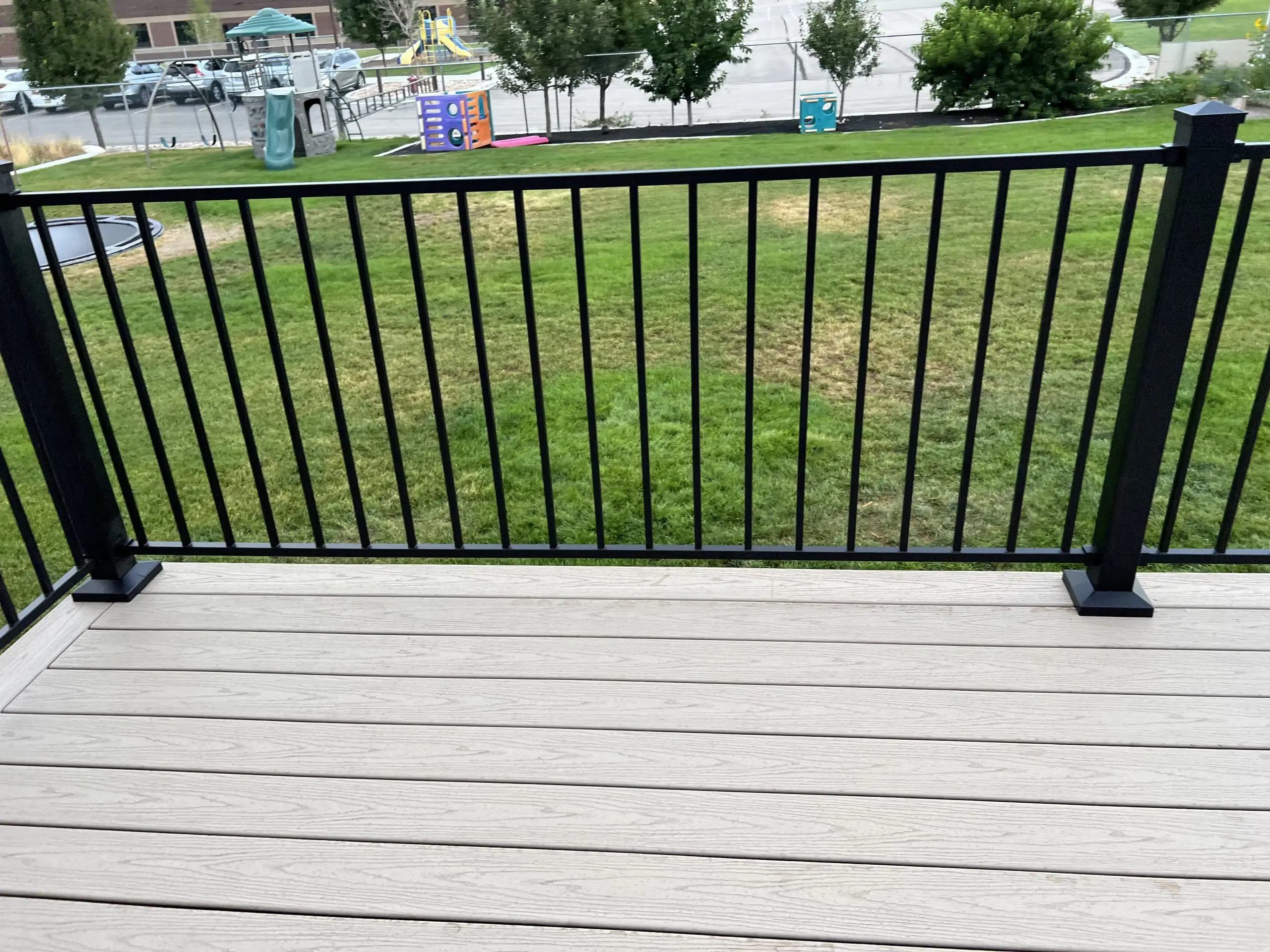 Cinch steel railing installed on deck