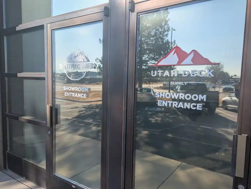 Deck material samples and product displays at Utah Deck Supply
