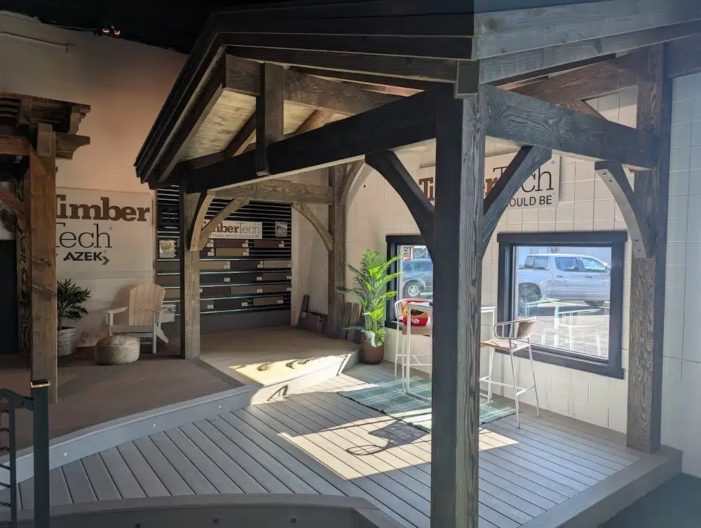 Railing and outdoor living materials in the Utah Deck Supply showroom