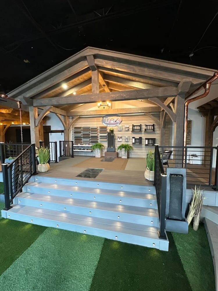 Utah Deck Supply showroom interior with product walls