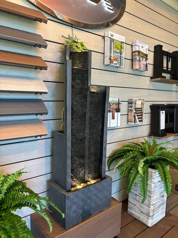 Close-up of composite decking texture samples
