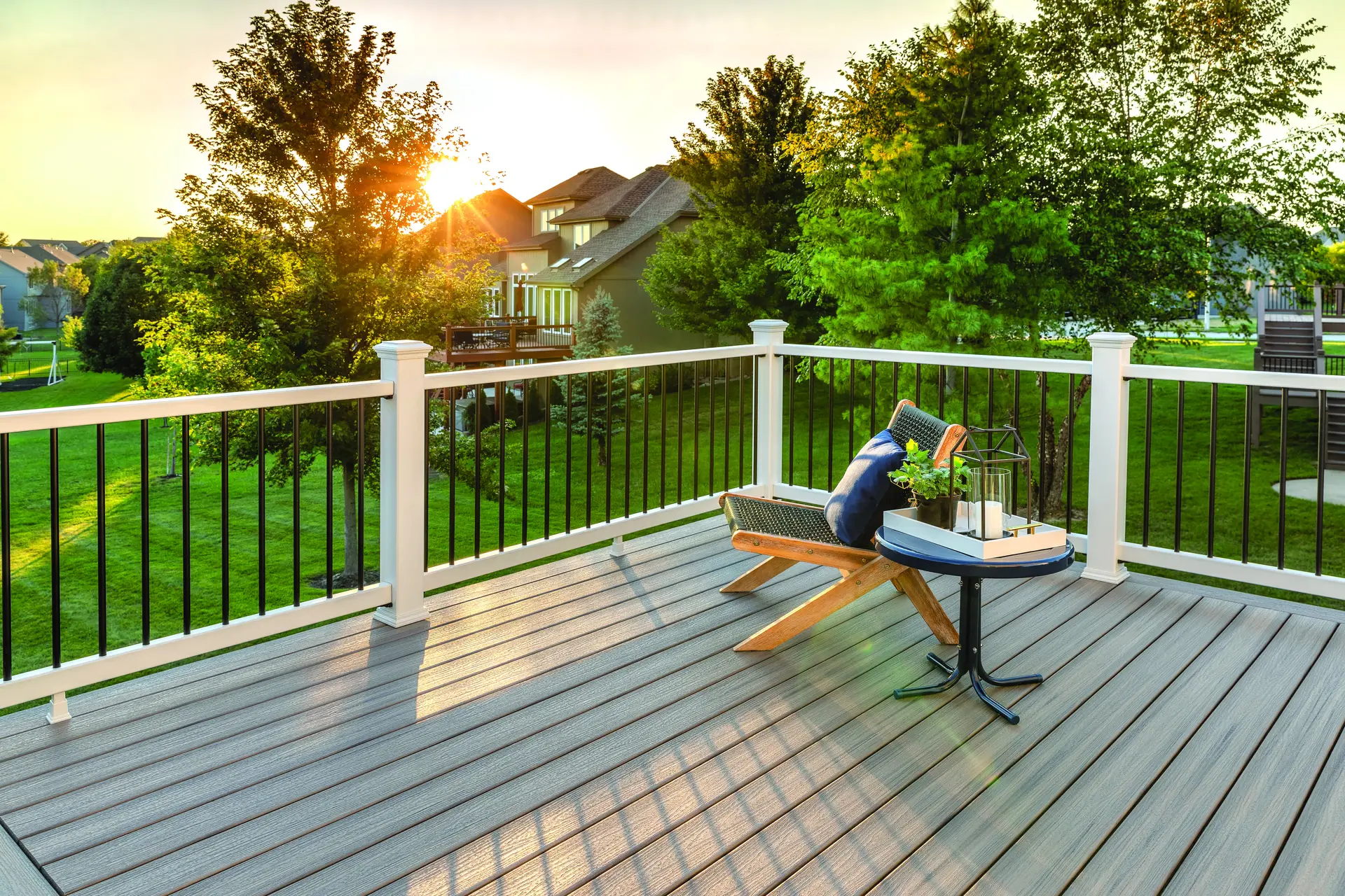 Trex Enhance Railing on a complete deck build