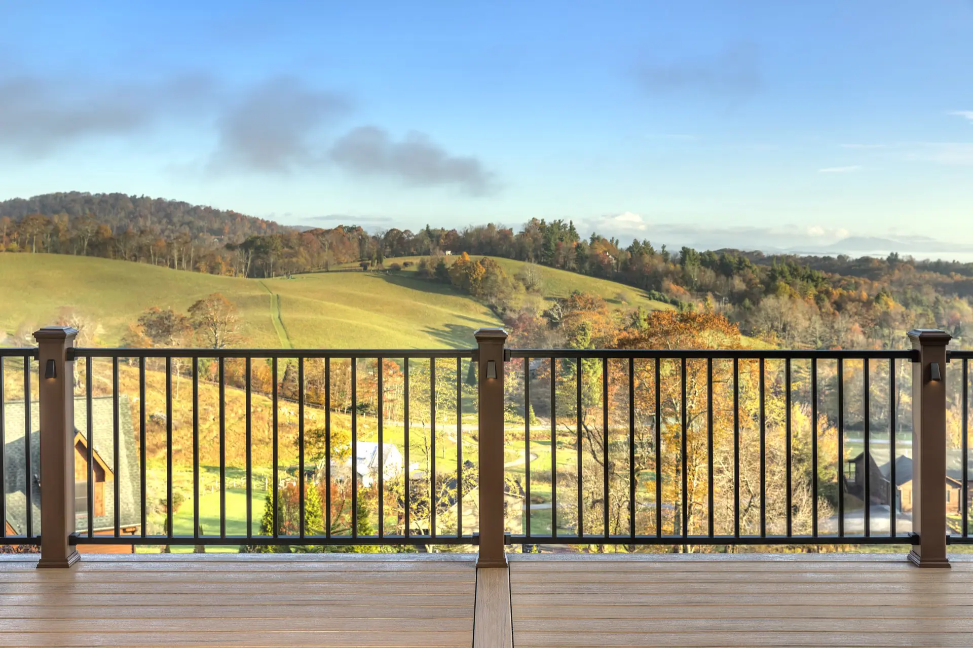 Railing with scenic mountain views